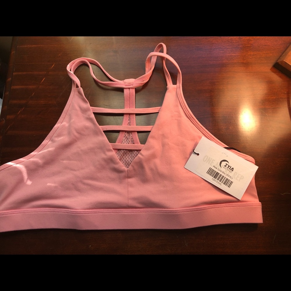 Zyia pink grid bra XXXL NWT